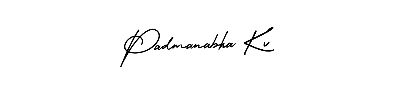 This is the best signature style for the Padmanabha Kv name. Also you like these signature font (AmerikaSignatureDemo-Regular). Mix name signature. Padmanabha Kv signature style 3 images and pictures png