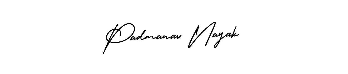 The best way (AmerikaSignatureDemo-Regular) to make a short signature is to pick only two or three words in your name. The name Padmanav Nayak include a total of six letters. For converting this name. Padmanav Nayak signature style 3 images and pictures png