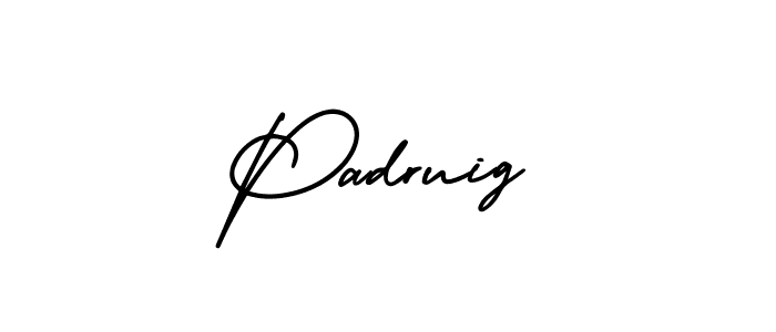 How to make Padruig name signature. Use AmerikaSignatureDemo-Regular style for creating short signs online. This is the latest handwritten sign. Padruig signature style 3 images and pictures png