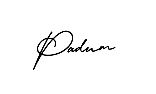 Padum stylish signature style. Best Handwritten Sign (AmerikaSignatureDemo-Regular) for my name. Handwritten Signature Collection Ideas for my name Padum. Padum signature style 3 images and pictures png