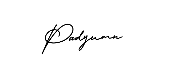 You should practise on your own different ways (AmerikaSignatureDemo-Regular) to write your name (Padyumn) in signature. don't let someone else do it for you. Padyumn signature style 3 images and pictures png