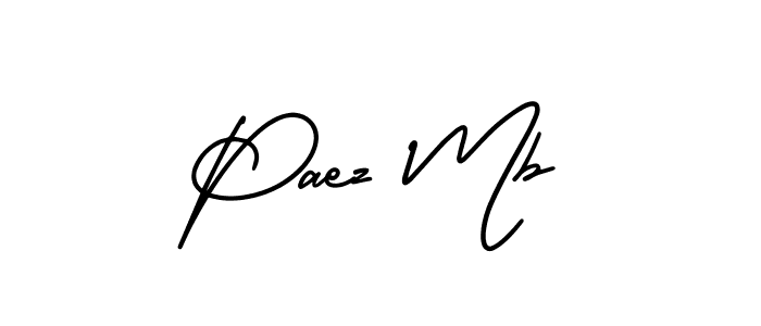 Similarly AmerikaSignatureDemo-Regular is the best handwritten signature design. Signature creator online .You can use it as an online autograph creator for name Paez Mb. Paez Mb signature style 3 images and pictures png