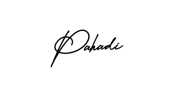 Pahadi stylish signature style. Best Handwritten Sign (AmerikaSignatureDemo-Regular) for my name. Handwritten Signature Collection Ideas for my name Pahadi. Pahadi signature style 3 images and pictures png