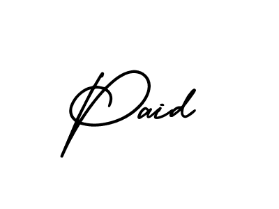 How to make Paid signature? AmerikaSignatureDemo-Regular is a professional autograph style. Create handwritten signature for Paid name. Paid signature style 3 images and pictures png