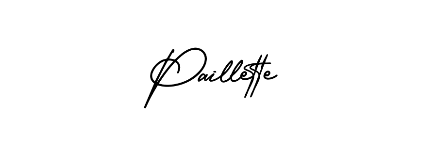 Design your own signature with our free online signature maker. With this signature software, you can create a handwritten (AmerikaSignatureDemo-Regular) signature for name Paillette. Paillette signature style 3 images and pictures png