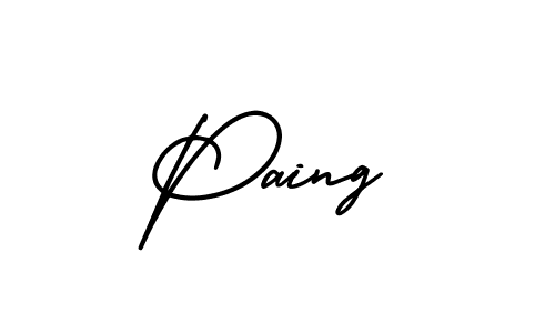 How to Draw Paing signature style? AmerikaSignatureDemo-Regular is a latest design signature styles for name Paing. Paing signature style 3 images and pictures png