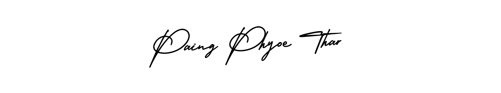 Make a beautiful signature design for name Paing Phyoe Thar. With this signature (AmerikaSignatureDemo-Regular) style, you can create a handwritten signature for free. Paing Phyoe Thar signature style 3 images and pictures png