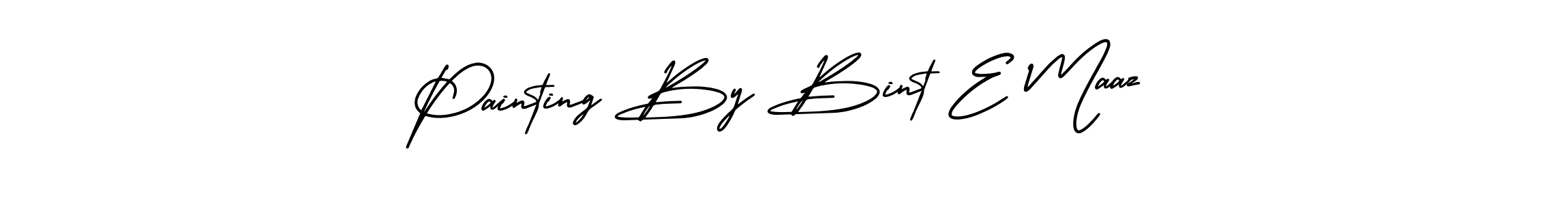 You should practise on your own different ways (AmerikaSignatureDemo-Regular) to write your name (Painting By Bint E Maaz) in signature. don't let someone else do it for you. Painting By Bint E Maaz signature style 3 images and pictures png