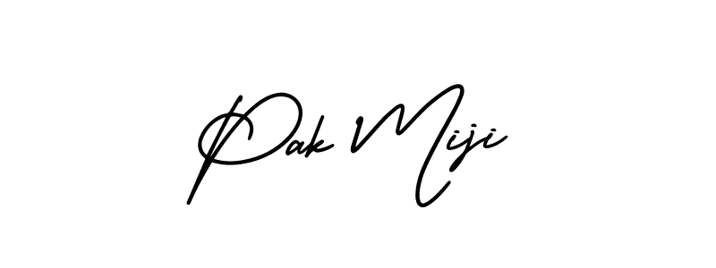 Similarly AmerikaSignatureDemo-Regular is the best handwritten signature design. Signature creator online .You can use it as an online autograph creator for name Pak Miji. Pak Miji signature style 3 images and pictures png