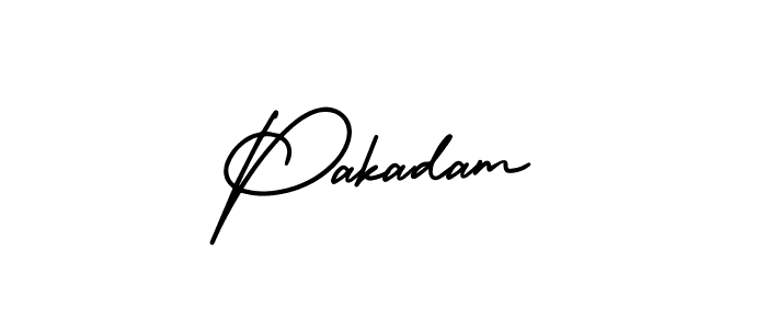 It looks lik you need a new signature style for name Pakadam. Design unique handwritten (AmerikaSignatureDemo-Regular) signature with our free signature maker in just a few clicks. Pakadam signature style 3 images and pictures png