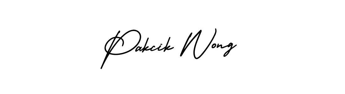 How to Draw Pakcik Wong signature style? AmerikaSignatureDemo-Regular is a latest design signature styles for name Pakcik Wong. Pakcik Wong signature style 3 images and pictures png