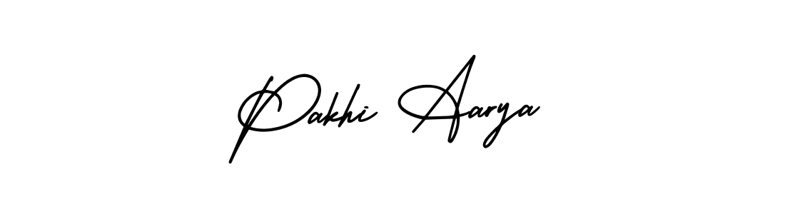 AmerikaSignatureDemo-Regular is a professional signature style that is perfect for those who want to add a touch of class to their signature. It is also a great choice for those who want to make their signature more unique. Get Pakhi Aarya name to fancy signature for free. Pakhi Aarya signature style 3 images and pictures png