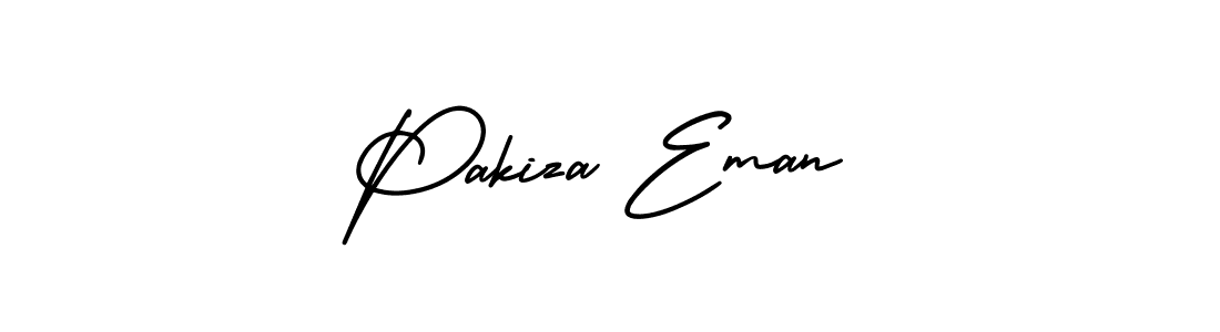 This is the best signature style for the Pakiza Eman name. Also you like these signature font (AmerikaSignatureDemo-Regular). Mix name signature. Pakiza Eman signature style 3 images and pictures png