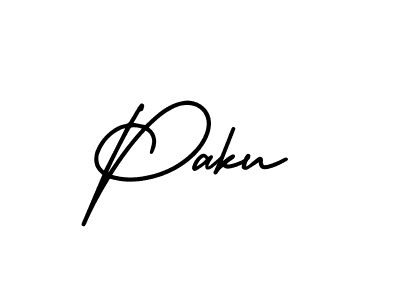 Use a signature maker to create a handwritten signature online. With this signature software, you can design (AmerikaSignatureDemo-Regular) your own signature for name Paku. Paku signature style 3 images and pictures png