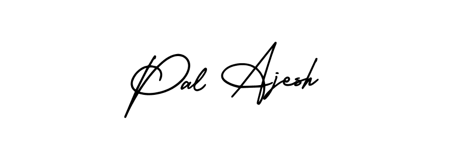 You should practise on your own different ways (AmerikaSignatureDemo-Regular) to write your name (Pal Ajesh) in signature. don't let someone else do it for you. Pal Ajesh signature style 3 images and pictures png