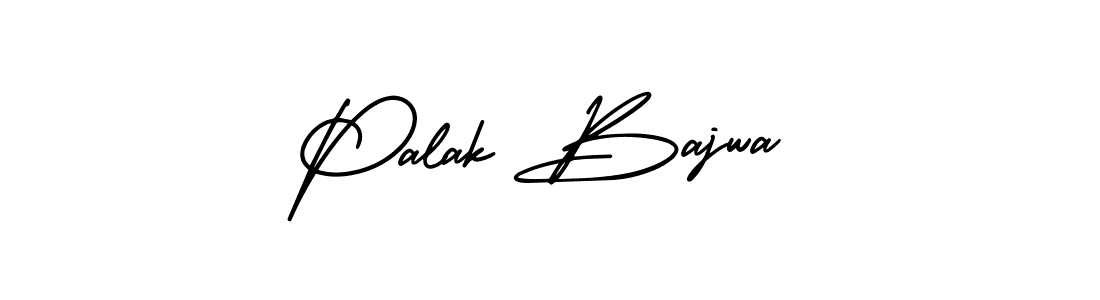 The best way (AmerikaSignatureDemo-Regular) to make a short signature is to pick only two or three words in your name. The name Palak Bajwa include a total of six letters. For converting this name. Palak Bajwa signature style 3 images and pictures png