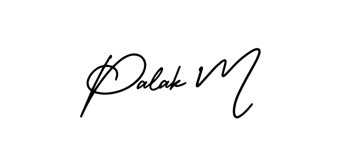 How to make Palak M name signature. Use AmerikaSignatureDemo-Regular style for creating short signs online. This is the latest handwritten sign. Palak M signature style 3 images and pictures png