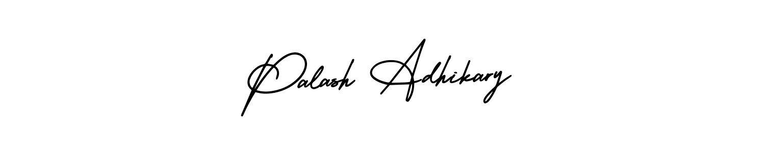 This is the best signature style for the Palash Adhikary name. Also you like these signature font (AmerikaSignatureDemo-Regular). Mix name signature. Palash Adhikary signature style 3 images and pictures png