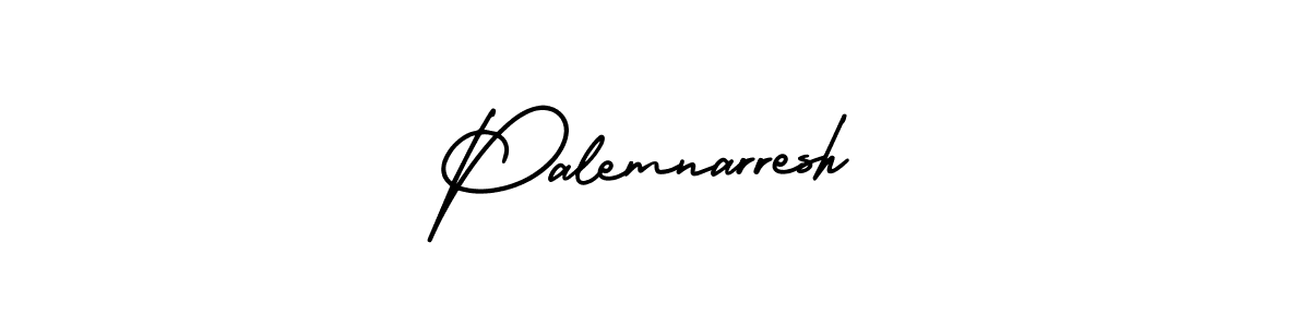 The best way (AmerikaSignatureDemo-Regular) to make a short signature is to pick only two or three words in your name. The name Palemnarresh include a total of six letters. For converting this name. Palemnarresh signature style 3 images and pictures png