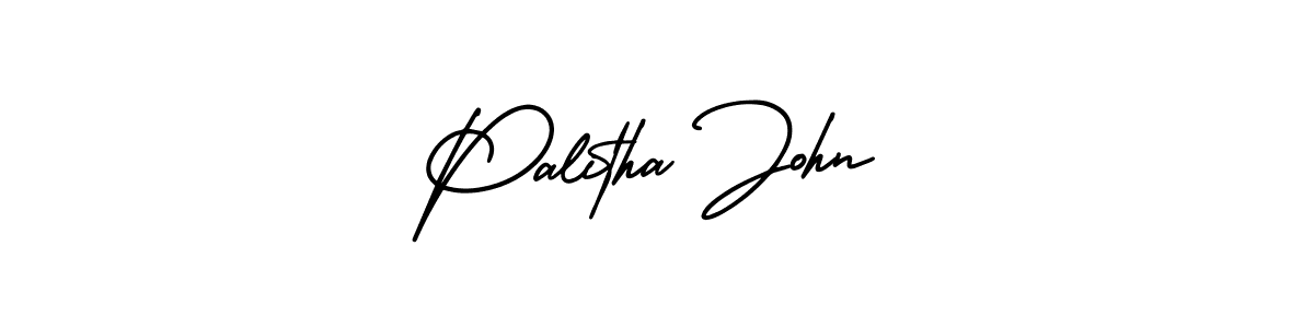 Use a signature maker to create a handwritten signature online. With this signature software, you can design (AmerikaSignatureDemo-Regular) your own signature for name Palitha John. Palitha John signature style 3 images and pictures png