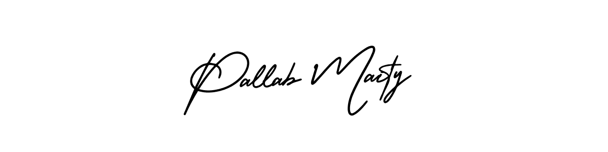 This is the best signature style for the Pallab Maity name. Also you like these signature font (AmerikaSignatureDemo-Regular). Mix name signature. Pallab Maity signature style 3 images and pictures png