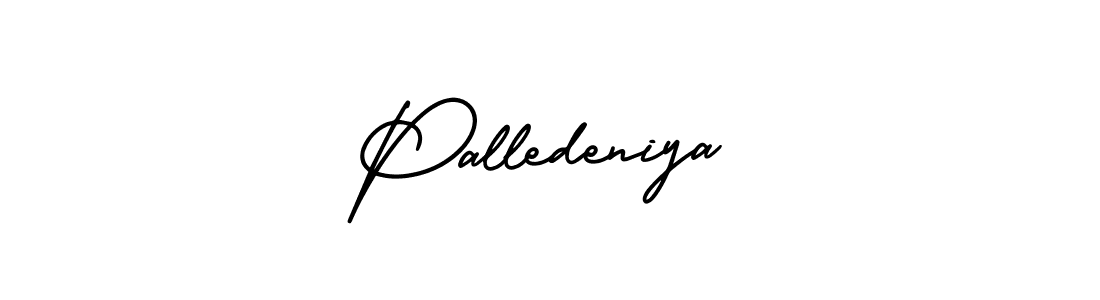 How to make Palledeniya name signature. Use AmerikaSignatureDemo-Regular style for creating short signs online. This is the latest handwritten sign. Palledeniya signature style 3 images and pictures png