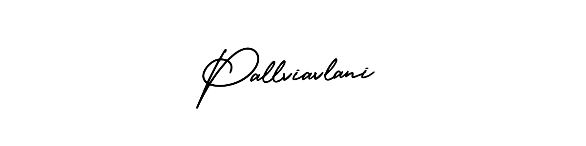 How to make Pallviavlani name signature. Use AmerikaSignatureDemo-Regular style for creating short signs online. This is the latest handwritten sign. Pallviavlani signature style 3 images and pictures png