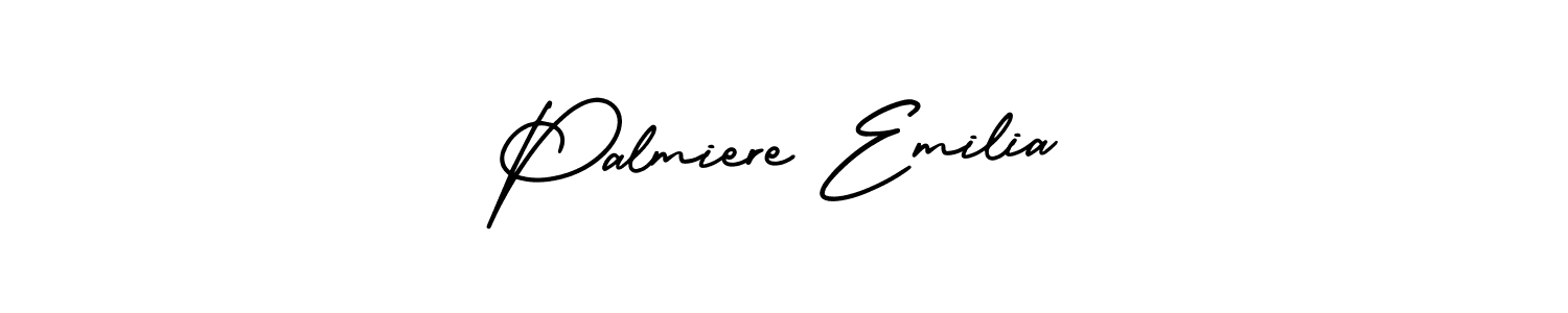 How to make Palmiere Emilia signature? AmerikaSignatureDemo-Regular is a professional autograph style. Create handwritten signature for Palmiere Emilia name. Palmiere Emilia signature style 3 images and pictures png
