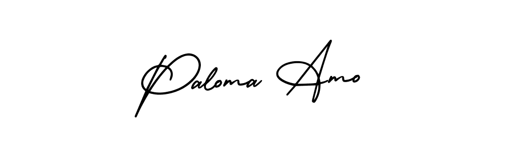 The best way (AmerikaSignatureDemo-Regular) to make a short signature is to pick only two or three words in your name. The name Paloma Amo include a total of six letters. For converting this name. Paloma Amo signature style 3 images and pictures png