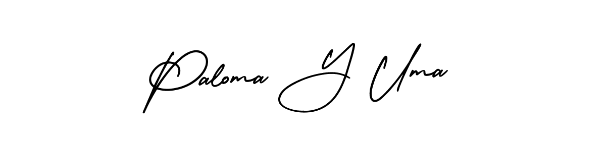 Make a short Paloma Y Uma signature style. Manage your documents anywhere anytime using AmerikaSignatureDemo-Regular. Create and add eSignatures, submit forms, share and send files easily. Paloma Y Uma signature style 3 images and pictures png