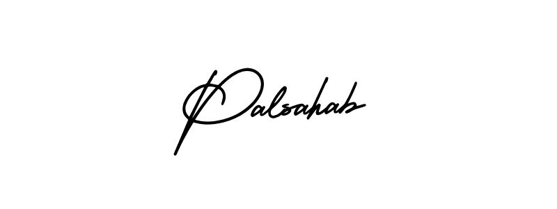 How to make Palsahab name signature. Use AmerikaSignatureDemo-Regular style for creating short signs online. This is the latest handwritten sign. Palsahab signature style 3 images and pictures png