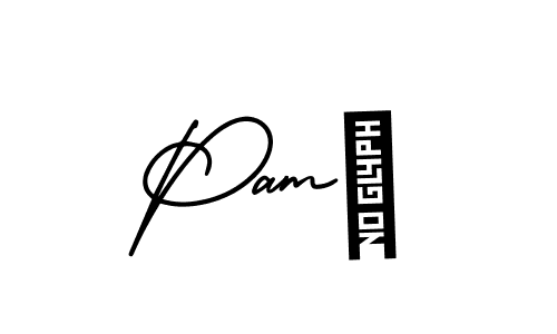 How to make Pamé name signature. Use AmerikaSignatureDemo-Regular style for creating short signs online. This is the latest handwritten sign. Pamé signature style 3 images and pictures png