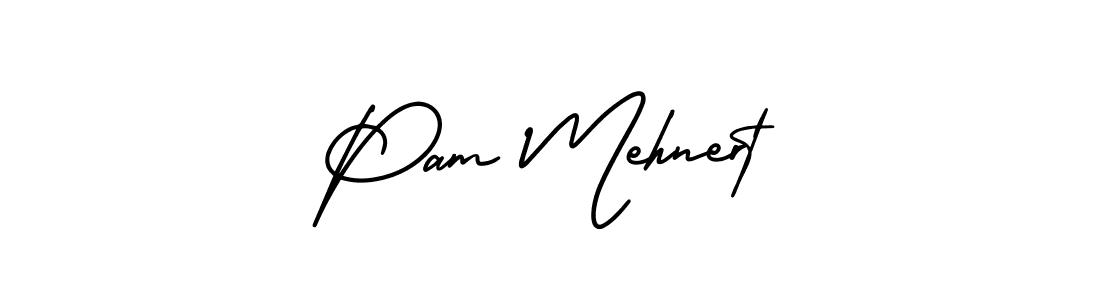 How to make Pam Mehnert name signature. Use AmerikaSignatureDemo-Regular style for creating short signs online. This is the latest handwritten sign. Pam Mehnert signature style 3 images and pictures png