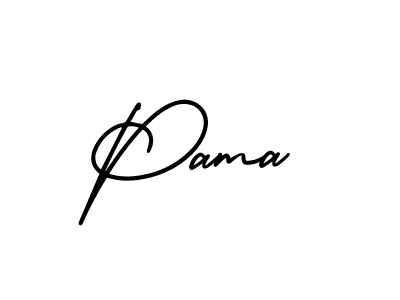 How to make Pama name signature. Use AmerikaSignatureDemo-Regular style for creating short signs online. This is the latest handwritten sign. Pama signature style 3 images and pictures png