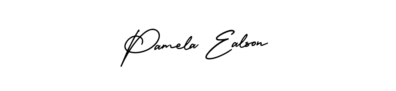 Design your own signature with our free online signature maker. With this signature software, you can create a handwritten (AmerikaSignatureDemo-Regular) signature for name Pamela Ealson. Pamela Ealson signature style 3 images and pictures png