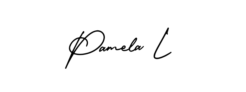 Design your own signature with our free online signature maker. With this signature software, you can create a handwritten (AmerikaSignatureDemo-Regular) signature for name Pamela L. Pamela L signature style 3 images and pictures png