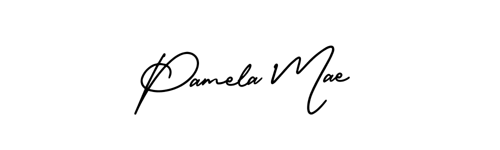 The best way (AmerikaSignatureDemo-Regular) to make a short signature is to pick only two or three words in your name. The name Pamela Mae include a total of six letters. For converting this name. Pamela Mae signature style 3 images and pictures png