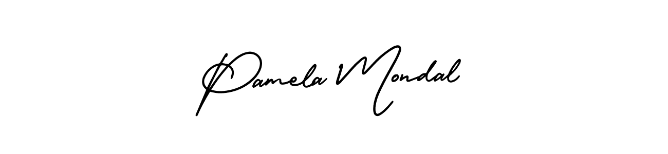 Create a beautiful signature design for name Pamela Mondal. With this signature (AmerikaSignatureDemo-Regular) fonts, you can make a handwritten signature for free. Pamela Mondal signature style 3 images and pictures png