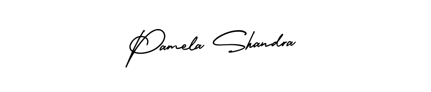 AmerikaSignatureDemo-Regular is a professional signature style that is perfect for those who want to add a touch of class to their signature. It is also a great choice for those who want to make their signature more unique. Get Pamela Shandra name to fancy signature for free. Pamela Shandra signature style 3 images and pictures png