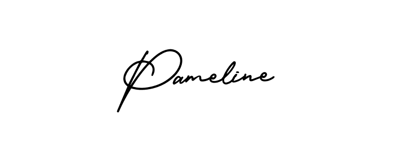 Pameline stylish signature style. Best Handwritten Sign (AmerikaSignatureDemo-Regular) for my name. Handwritten Signature Collection Ideas for my name Pameline. Pameline signature style 3 images and pictures png