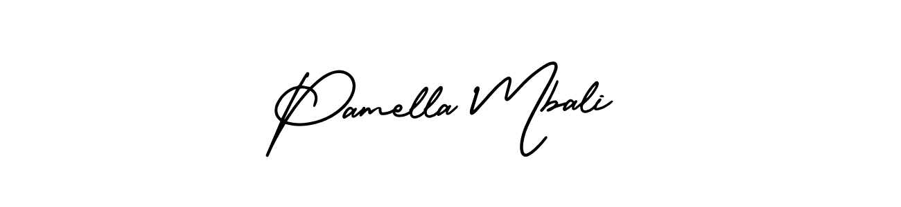 Design your own signature with our free online signature maker. With this signature software, you can create a handwritten (AmerikaSignatureDemo-Regular) signature for name Pamella Mbali. Pamella Mbali signature style 3 images and pictures png