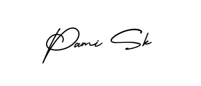 Design your own signature with our free online signature maker. With this signature software, you can create a handwritten (AmerikaSignatureDemo-Regular) signature for name Pami Sk. Pami Sk signature style 3 images and pictures png