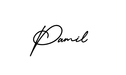 Also we have Pamil name is the best signature style. Create professional handwritten signature collection using AmerikaSignatureDemo-Regular autograph style. Pamil signature style 3 images and pictures png