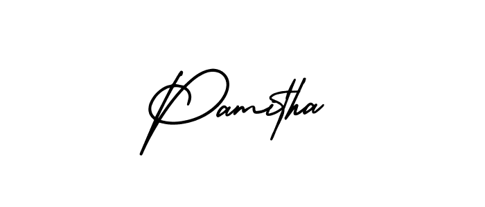 Similarly AmerikaSignatureDemo-Regular is the best handwritten signature design. Signature creator online .You can use it as an online autograph creator for name Pamitha. Pamitha signature style 3 images and pictures png