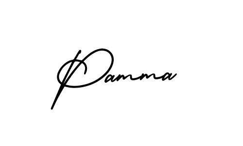 Use a signature maker to create a handwritten signature online. With this signature software, you can design (AmerikaSignatureDemo-Regular) your own signature for name Pamma. Pamma signature style 3 images and pictures png