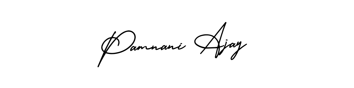 if you are searching for the best signature style for your name Pamnani Ajay. so please give up your signature search. here we have designed multiple signature styles  using AmerikaSignatureDemo-Regular. Pamnani Ajay signature style 3 images and pictures png