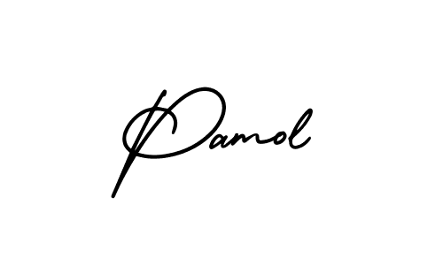 How to make Pamol signature? AmerikaSignatureDemo-Regular is a professional autograph style. Create handwritten signature for Pamol name. Pamol signature style 3 images and pictures png