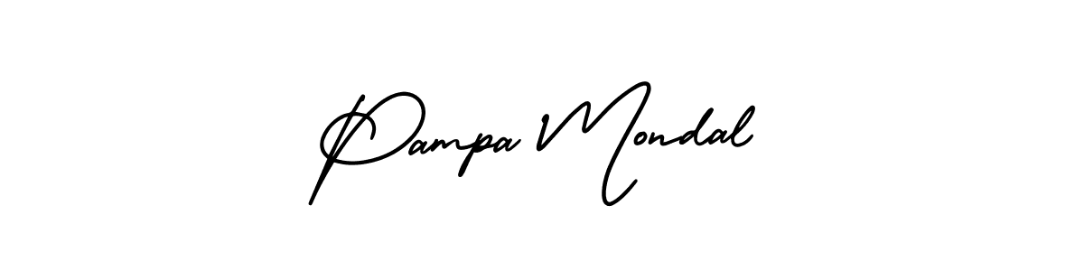 AmerikaSignatureDemo-Regular is a professional signature style that is perfect for those who want to add a touch of class to their signature. It is also a great choice for those who want to make their signature more unique. Get Pampa Mondal name to fancy signature for free. Pampa Mondal signature style 3 images and pictures png