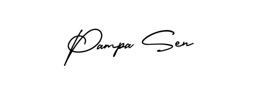 How to Draw Pampa Sen signature style? AmerikaSignatureDemo-Regular is a latest design signature styles for name Pampa Sen. Pampa Sen signature style 3 images and pictures png