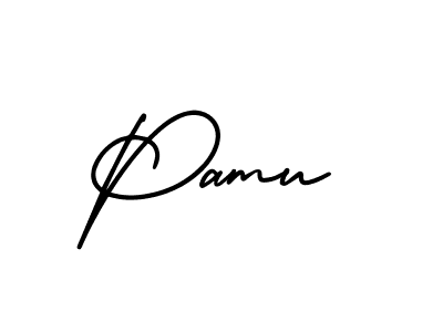 Pamu stylish signature style. Best Handwritten Sign (AmerikaSignatureDemo-Regular) for my name. Handwritten Signature Collection Ideas for my name Pamu. Pamu signature style 3 images and pictures png